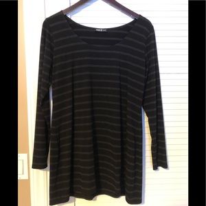 Black Striped Women's Top